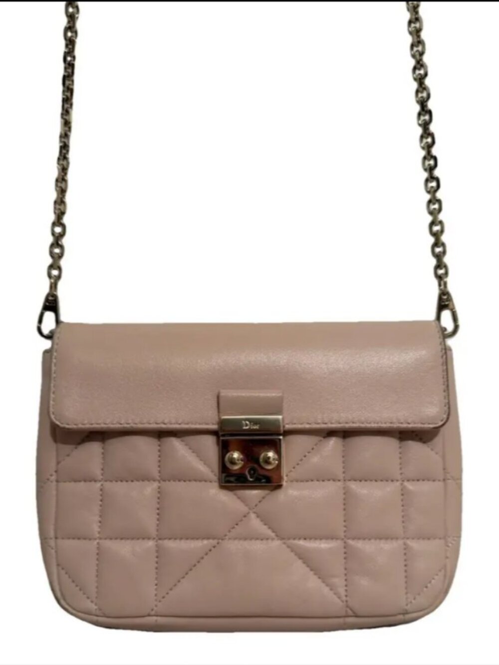 Christian Dior/Miss Dior Promenade Pink Cannage Leather Bag Rose Poudre
